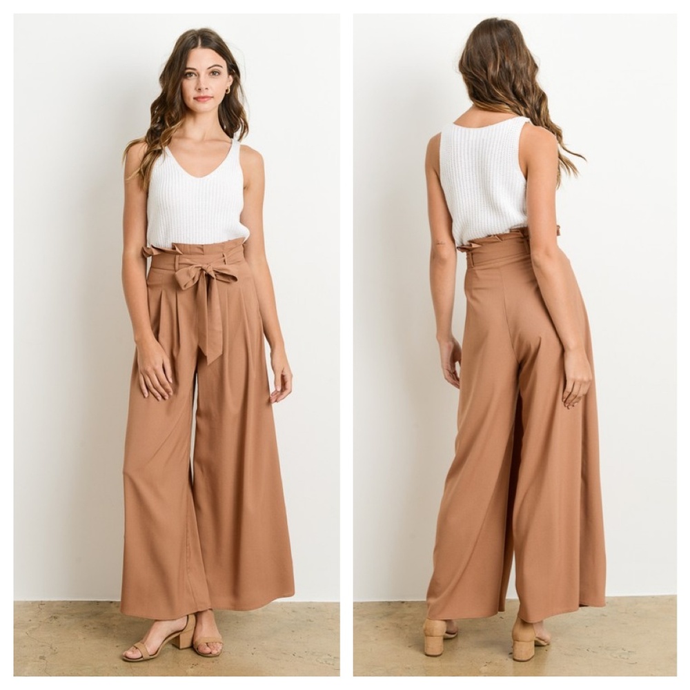 🦋MAKE AN OFFER!🦋 Tan Taupe Waist Tie Pants